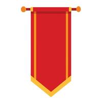 Red and yellow banner design medieval flag element isolated vector