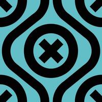 Modern abstract seamless pattern with circles cross and lines black and blue vector