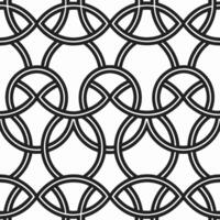 Interlocking circles seamless pattern black and white geometric design vector