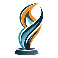 Abstract blue and orange flame design graphic vector