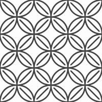Seamless geometric pattern of intersecting circles with diagonal lines abstract vector