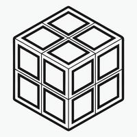 Abstract cube with a minimalist design isolated on a clean white background vector