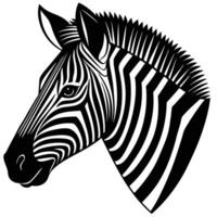 Striking black and white zebra head illustration graphic design vector