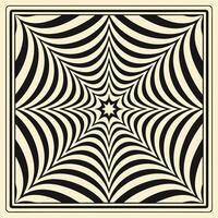 Abstract optical illusion graphic black and white geometric pattern design vector