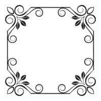 Elegant floral frame with curly elements and leaves for invitations and designs vector