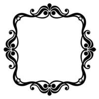 Elegant black ornament frame with floral and scroll design for invitations and decorative elements vector