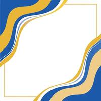 Abstract frame with wavy gold and blue design perfect for graphic design projects vector