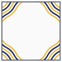 Decorative frame border design with navy blue and gold wavy stripes for certificates and invitations vector