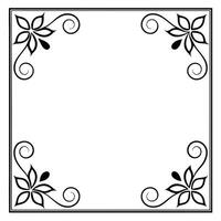 Elegant decorative frame with floral elements and swirls for invitations and design projects vector