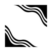 Abstract black corner design with wavy lines on a white background for creative projects vector