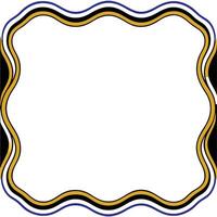 Wavy edged frame border with gold black and blue color scheme for invitation design vector