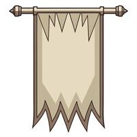 Blank medieval banner with tattered edges for text or graphic design vector