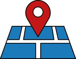 A map and red location markers are on top vector