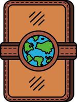 icon of a world map book vector