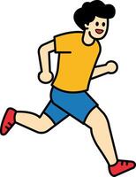 man running with a smile vector