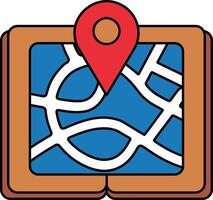 Map Icon with Location Pin vector