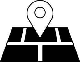 black and white illustration of a map and red location markers on top vector