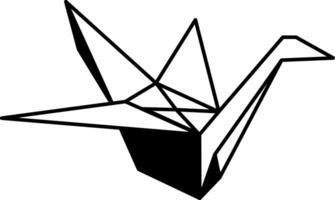 black and white icon of japanese paper crane vector