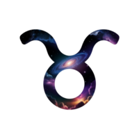 A zodiac symbol combines celestial elements, depicting a galaxy scene within its outline cutouts png