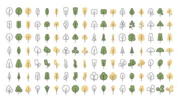 tree drawing plant flora vegetation greenery timber sapling nature minimal. environment graphic style outline icon doodle flat simple modern line symbol. trees element object decoration design. vector