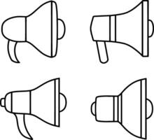 Megaphone set icon isolated Outline collection vector
