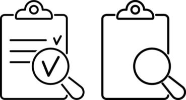 Clip board icon Check form sheet sign Clipboard outline set checklist Control stroke vector