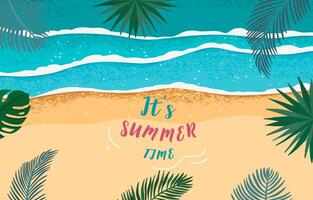 It's summer time background with grain texture for horizontal design vector