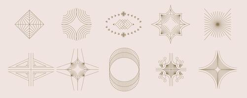 Vintage art deco object element for icon and decoration with circle vector