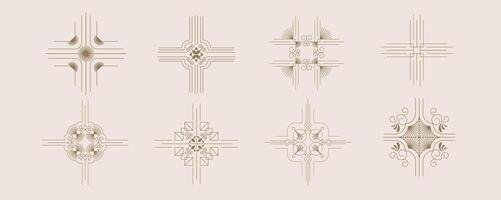 Vintage art deco object element for icon and decoration with square vector