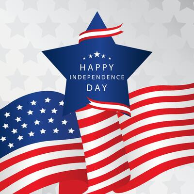 4th of July Independence Day background with flag party for square design