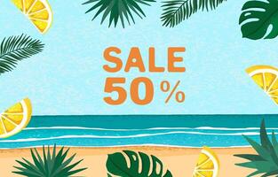 summer sale background with lemon grain texture for horizontal design vector