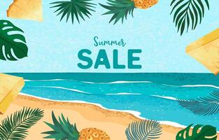 summer sale banner background with grain texture for horizontal design vector