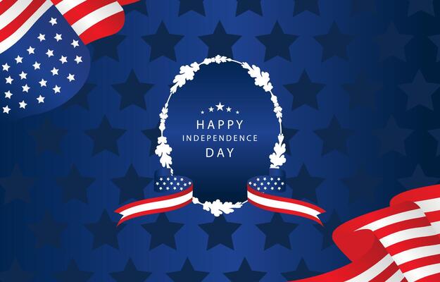 July Independence Day background with flag party for a4 horizontal design