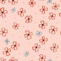 Beautiful Floral Seamless Pattern with Butterflies. Simple and Elegant Texture with Flowers in Pastel Colors vector