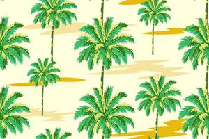 Vintage summer coconut tree seamless pattern for fabric background and banner vector