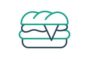 Sandwich icon. line icon style. icon related to common and versatile food item. catering elements illustration vector