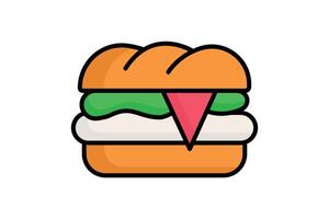 Sandwich icon. colored outline icon style. icon related to common and versatile food item. catering elements illustration vector