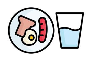 Brunch icon. colored outline icon style. icon related to eat. catering elements illustration vector