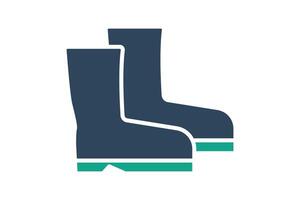 Boot icon. solid icon style. icon related farm boot. agriculture elements illustration vector