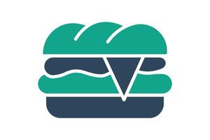 Sandwich icon. solid icon style. icon related to common and versatile food item. catering elements illustration vector