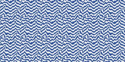 Abstract blue y2k seamless pattern with waves. Psychedelic groovy trippy retro background. Summer water Wavy and swirled brush strokes liquid design. vector