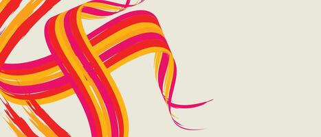 Energetic ribbon swirls in red, orange, and yellow over light neutral background creating a bold, modern abstract composition for digital art and visual design themes vector