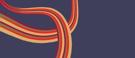 Modern abstract red and orange linear swirl on dark background symbolizing energetic flow, design movement, and bold contrast for editorial or digital visuals vector