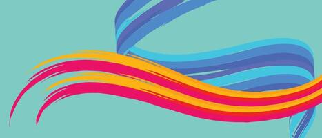 Colorful ribbon swirl with vibrant blue and pink gradients on teal backdrop representing creative energy, digital design movement, and expressive visual concepts vector