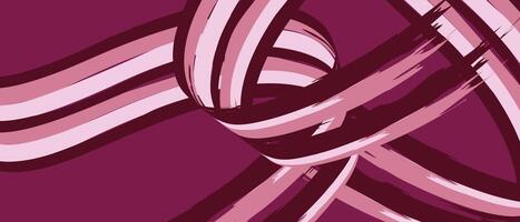 Abstract ribbon waves with orange, red, and pink hues on soft peach background vector