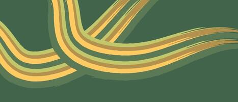 Energetic abstract yellow and green loops on a dark green backdrop graphic flow for tech, art, or web design visuals vector