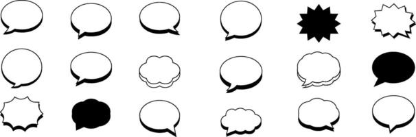 A set of speech bubbles with different shapes vector