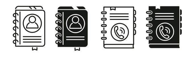 Set of Address Book and Contact Information Icons vector