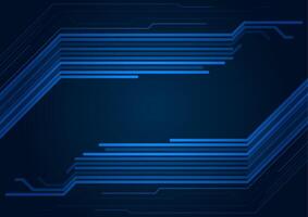 Abstract glowing blue tech circuit board lines minimal background vector
