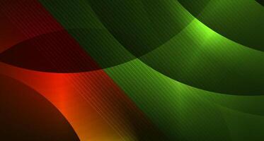 Green red glowing waves and lines abstract elegant background vector